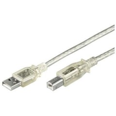 MicroConnect USB2.0 A-B 1m M-M Transparent - High-Speed Connection for Reliable Performance